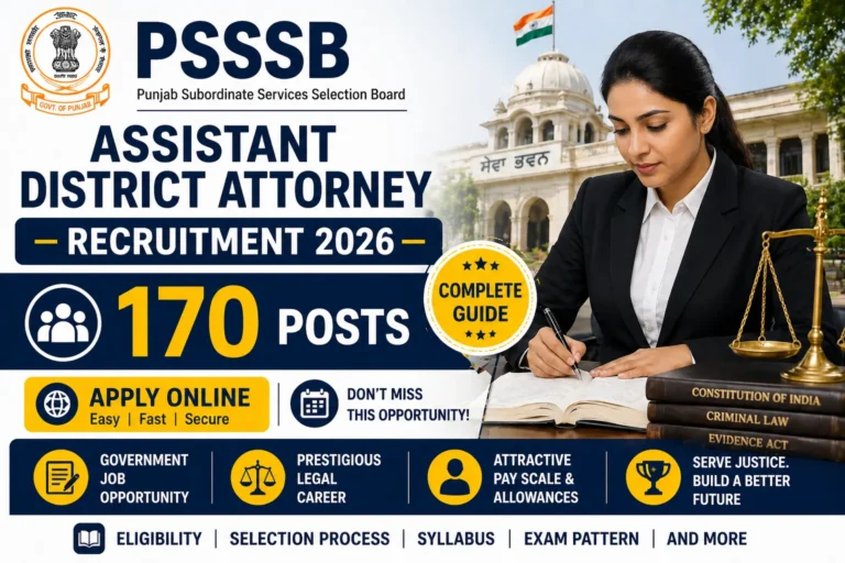 PSSSB Assistant District Attorney Recruitment 2026