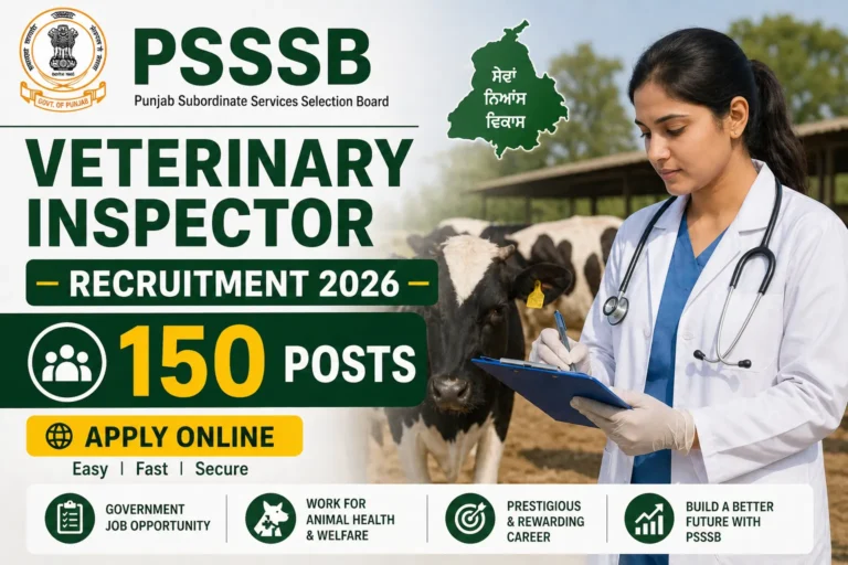 PSSSB Veterinary Inspector Recruitment 2026