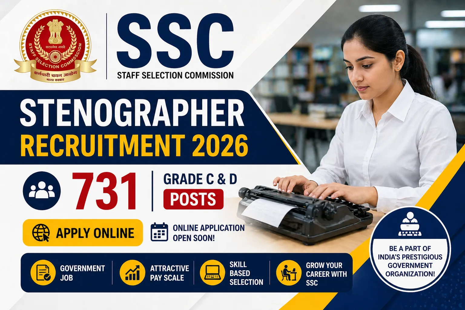 SSC Stenographer Recruitment 2026